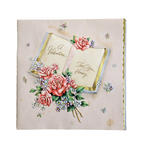 Vintage Hallmark Card Romantic Love Note Valentine Floral Cottagecore Retro 1945 - Picture 1 of 12